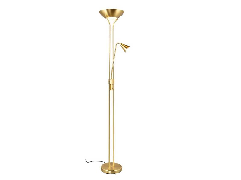 Reality Leuchten LED Deckenfluter, Dimmfunktion, LED wechselbar, über Schalter in 3 Stufen dimmbar, Warmweiß, große Stehlampe mit Leselampe für Lese-ecke Höhe 181cm von Reality Leuchten