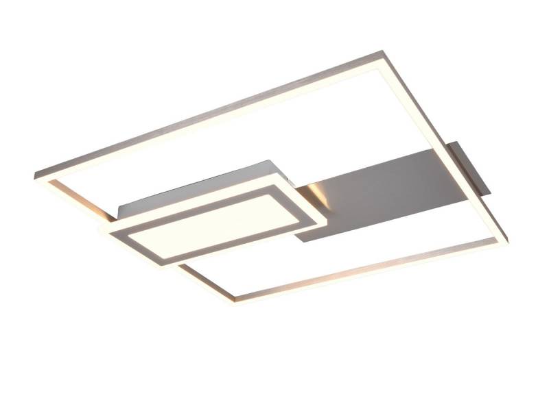 Reality Leuchten LED Deckenleuchte, Dimmfunktion, LED fest integriert, Warmweiß bis Tageslichtweiß einstellbar, Wandleuchte ultraflach dimmbar über Schalter Metall Silber Breite 53cm von Reality Leuchten