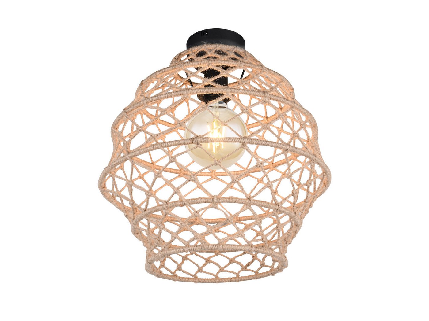 Reality Leuchten LED Deckenleuchte, Dimmfunktion, LED wechselbar, über Lichtschalter in 3 Stufen dimmbar, warmweiß, Gemütliche Makramee Deckenbeleuchtung Lampenschirm geflochten, Ø 38cm Reality Leuchten LED Deckenleuchte, Dimmfunktion, LED wechselbar, über Lichtschalter in 3 Stufen dimmbar, warmweiß, Gemütliche Makramee Deckenbeleuchtung Lampenschirm geflochten, Ø 38cm von Reality Leuchten