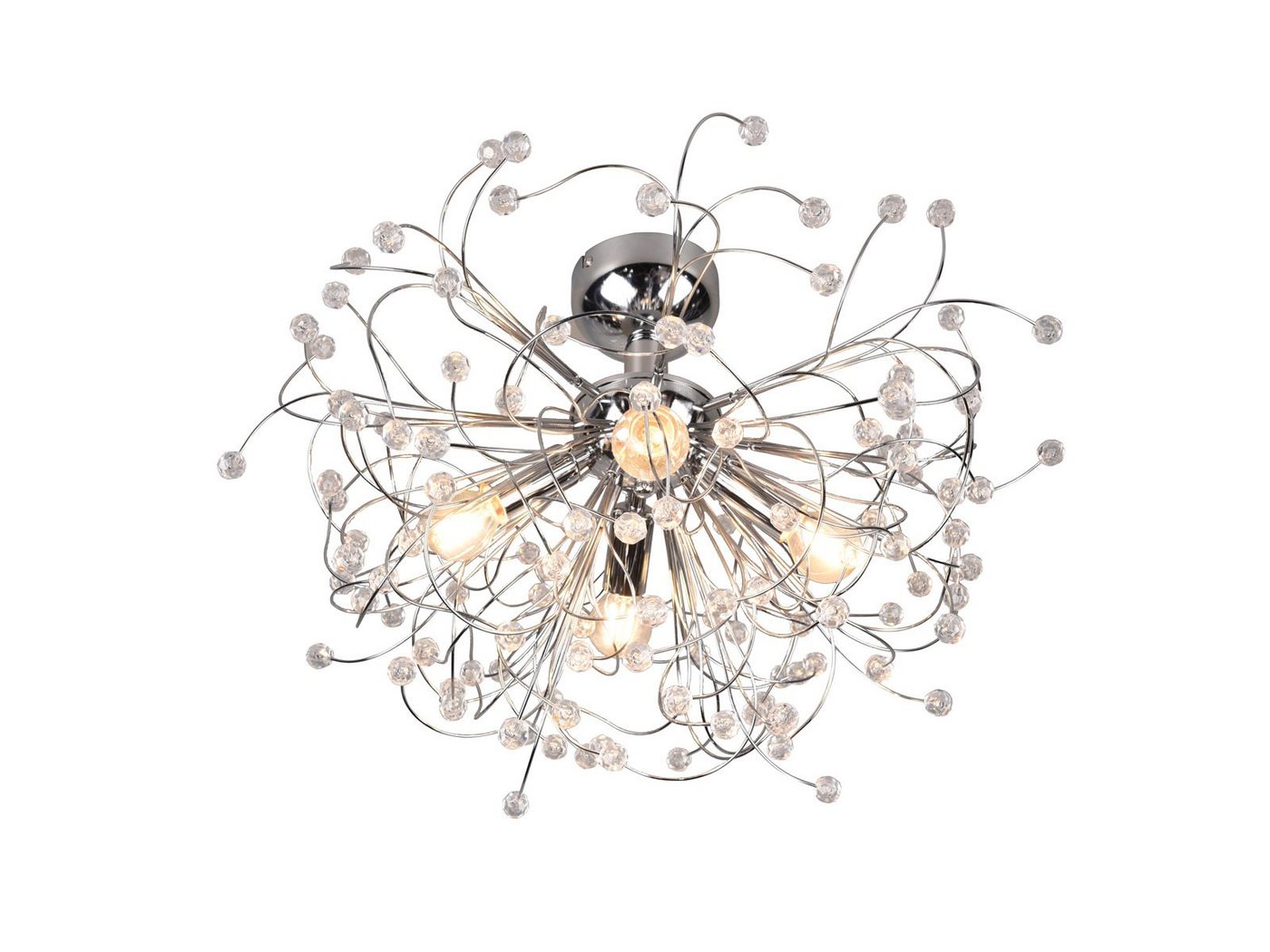 Reality Leuchten LED Deckenleuchte, LED wechselbar, Warmweiß, ausgefallene Designer Kristall-lampe Treppenhaus Galerie Silber, Ø55cm Reality Leuchten LED Deckenleuchte, LED wechselbar, Warmweiß, ausgefallene Designer Kristall-lampe Treppenhaus Galerie Silber, Ø55cm von Reality Leuchten