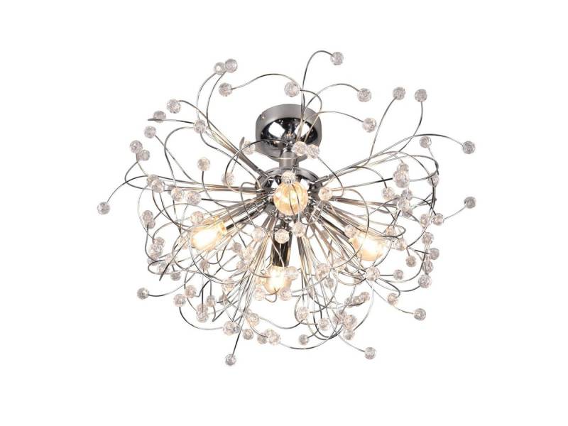 Reality Leuchten LED Deckenleuchte, LED wechselbar, Warmweiß, ausgefallene Designer Kristall-lampe Treppenhaus Galerie Silber, Ø55cm Reality Leuchten LED Deckenleuchte, LED wechselbar, Warmweiß, ausgefallene Designer Kristall-lampe Treppenhaus Galerie Silber, Ø55cm von Reality Leuchten