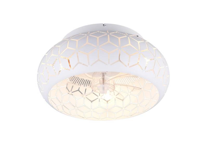 Reality Leuchten LED Deckenleuchte, Timerfunktion, LED wechselbar, warmweiß, ausgefallene Decken-ventilator mit Licht und Fernbedienung leise Ø50cm von Reality Leuchten