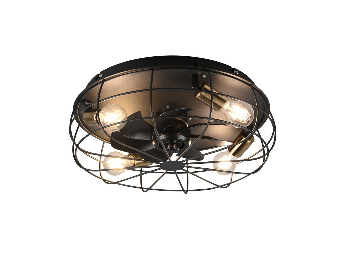 Reality Leuchten LED Deckenleuchte, Ventilatorfunktion, LED wechselbar, Warmweiß, Deckenventilator-en mit Licht, Deckenlüfter Ventilator Schwarz Ø48,5cm Reality Leuchten LED Deckenleuchte, Ventilatorfunktion, LED wechselbar, Warmweiß, Deckenventilator-en mit Licht, Deckenlüfter Ventilator Schwarz Ø48,5cm von Reality Leuchten