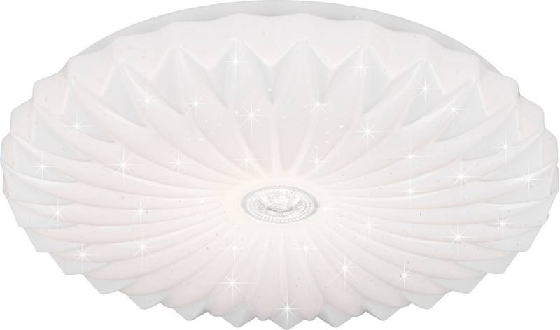 Reality Leuchten LED Deckenleuchte ATARIS, Deckenlampe Ø 38cm Glitzer Starlight Effekt 18W LED 1900 Lumen, CCT - über Fernbedienung, Dimmfunktion, Memoryfunktion, Nachtlichtfunktion, mehrere Helligkeitsstufen, LED fest integriert, Farbwechsler, warmweiß - kaltweiß, inkl Fernbedienung, dimmbar, CCT Lichtfarbe einstellbar Memoryfunktion Reality Leuchten LED Deckenleuchte ATARIS, Deckenlampe Ø 38cm Glitzer Starlight Effekt 18W LED 1900 Lumen, CCT - über Fernbedienung, Dimmfunktion, Memoryfunktion, Nachtlichtfunktion, mehrere Helligkeitsstufen, LED fest integriert, Farbwechsler, warmweiß - kaltweiß, inkl Fernbedienung, dimmbar, CCT Lichtfarbe einstellbar Memoryfunktion von Reality Leuchten
