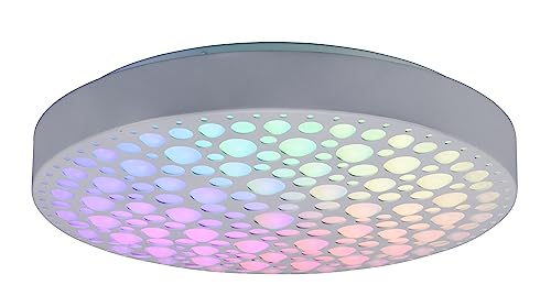 Reality Leuchten LED Deckenleuchte Chizu R67161131, Kunststoff Weiß matt, inkl. 22 Watt Rainbow LED, Fernbedienung, Dimmer, Farbwechsel, Nachtlicht Reality Leuchten LED Deckenleuchte Chizu R67161131, Kunststoff Weiß matt, inkl. 22 Watt Rainbow LED, Fernbedienung, Dimmer, Farbwechsel, Nachtlicht von RL LIVE YOUR LIGHT