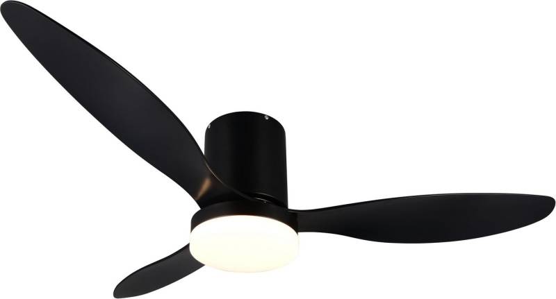 Reality Leuchten LED Deckenleuchte GÖTEBORG mit Ventilator, Deckenventilator mit Licht inkl Fernbedienung, Ventilatorfunktion, LED fest integriert, warmweiß - kaltweiß, 6 Geschwindigkeiten Timer Vor- & Rücklauf LED dimmbar CCT Nachtlicht von Reality Leuchten