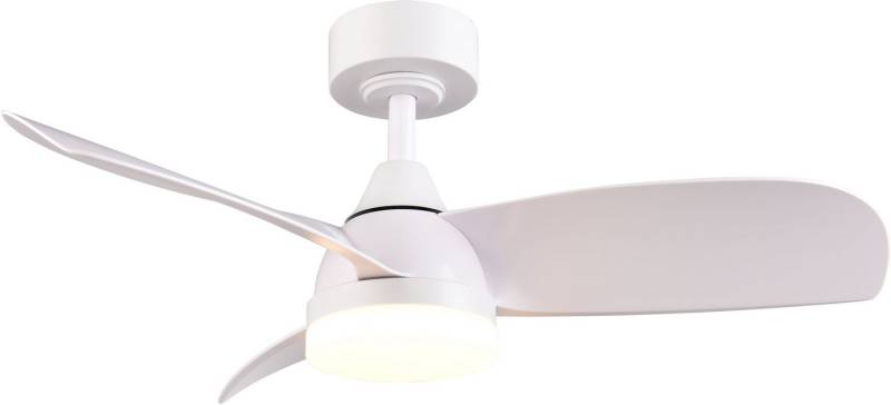 Reality Leuchten LED Deckenleuchte HELSINKI mit Ventilator, Deckenventilator mit Licht inkl Fernbedienung, Ventilatorfunktion, LED fest integriert, warmweiß - kaltweiß, 6 Geschwindigkeiten höhenverstellbar Vor-& Rücklauf dimmbar Nachtlicht von Reality Leuchten