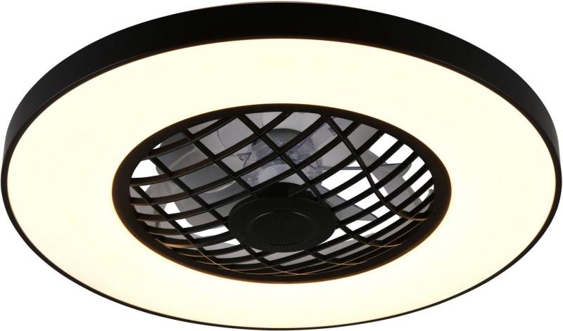 Reality Leuchten LED Deckenleuchte LINKÖPING mit Ventilator, Deckenventilator mit Licht inklFernbedienung, Ventilatorfunktion, LED fest integriert, warmweiß - kaltweiß, mit Bluetooth Lautsprecher, RGB Farbwechsel 3 Geschwindigkeiten Timer von Reality Leuchten
