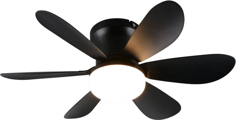 Reality Leuchten LED Deckenleuchte LUND mit Ventilator, Deckenventilator mit Licht inkl Fernbedienung, Ventilatorfunktion, LED fest integriert, warmweiß - kaltweiß, 3 Geschwindigkeiten Timer Vor- & Rücklauf LED dimmbar CCT Nachtlicht von Reality Leuchten