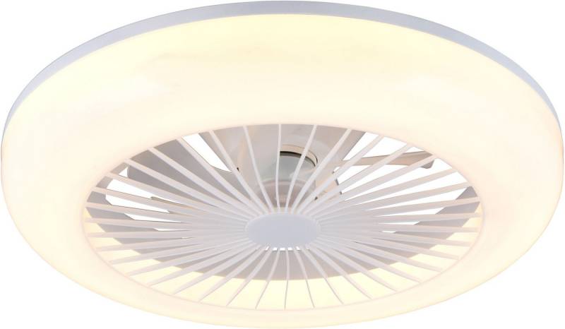 Reality Leuchten LED Deckenleuchte MORA mit Ventilator, Deckenventilator mit Licht inkl Fernbedienung, Ventilatorfunktion, LED fest integriert, warmweiß - kaltweiß, 3 Geschwindigkeiten Timer Vor- & Rücklauf LED dimmbar CCT Nachtlicht von Reality Leuchten