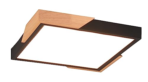 Reality Leuchten LED Deckenleuchte Meta R67191132, Kunststoff Schwarz matt, Holz, inkl. 20 Watt, Switch Dimmer Reality Leuchten LED Deckenleuchte Meta R67191132, Kunststoff Schwarz matt, Holz, inkl. 20 Watt, Switch Dimmer von RL LIVE YOUR LIGHT