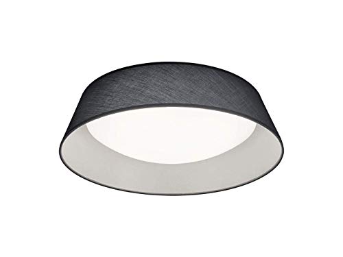 Reality Leuchten LED Deckenleuchte Ponts R62871811, Acryl weiß, Stoffschirm grau/weiß, inkl. 18 Watt LED von Reality Leuchten
