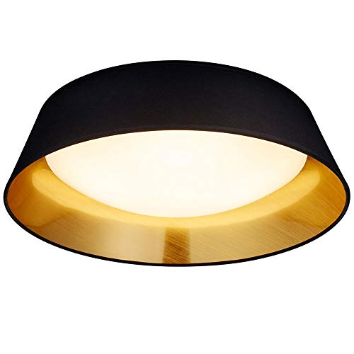 Reality Leuchten LED Deckenleuchte Ponts R62871879, Acryl weiß, Stoffschirm schwarz/goldfarbig, inkl. 18 Watt LED, Durchmesser 35,5cm Reality Leuchten LED Deckenleuchte Ponts R62871879, Acryl weiß, Stoffschirm schwarz/goldfarbig, inkl. 18 Watt LED, Durchmesser 35,5cm von RL LIVE YOUR LIGHT