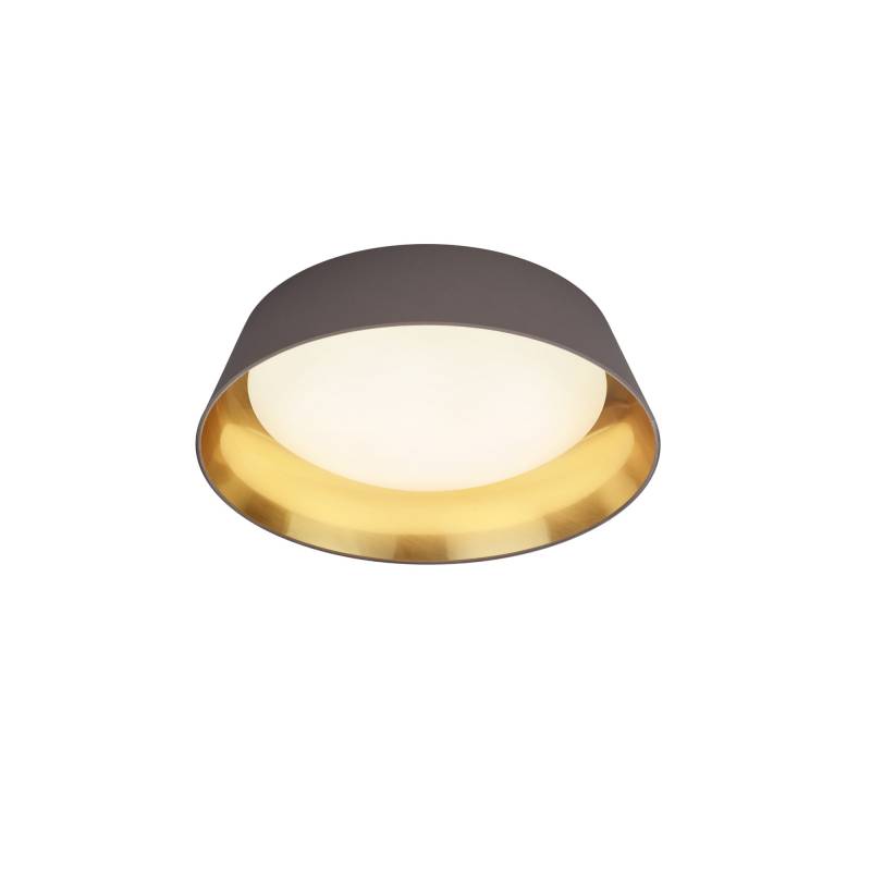 Reality Leuchten LED-Deckenleuchte 'Ponts' taupe/goldfarben Ø 45 cm von Reality Leuchten