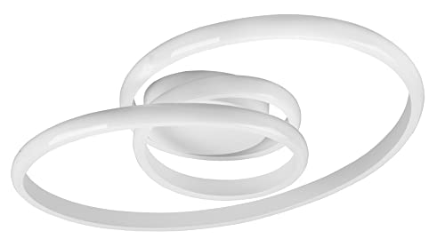 Reality Leuchten LED Deckenleuchte Sansa R62751131, Metall Weiß matt, inklusiv 18.5 Watt LED, Switch Dimmer von RL LIVE YOUR LIGHT