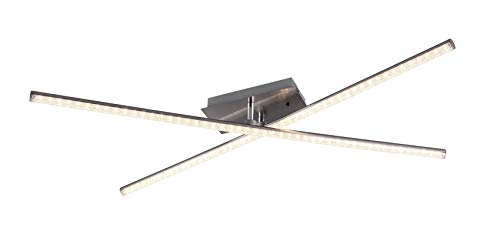 Reality Leuchten LED Deckenleuchte Strada R62952100, Metall Nickel matt, inkl. 2x 9 Watt RGBW LED mit Farbwechsel, Kristall Effekt, Fernbedienung von Reality Leuchten