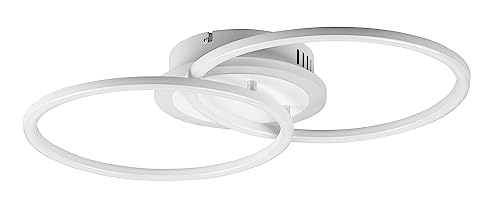 Reality Leuchten LED Deckenleuchte Venida R62783431, Metall Weiß matt, inkl. 25 Watt LED, Switch Dimmer von RL LIVE YOUR LIGHT