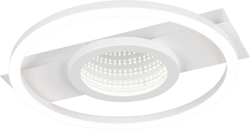 Reality Leuchten LED Deckenleuchte WHEELER, LED Deckenlampe 16W 2000 Lumen 4000K kaltweißes Licht, LED fest integriert, Kaltweiß, Lichteffekte mit Spiegelfolie, 35 x 33 cm, Wand- oder Deckenleuchte von Reality Leuchten