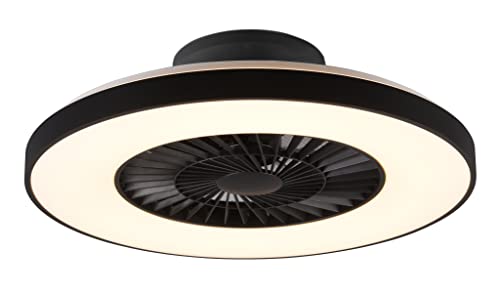 Reality Leuchten LED Deckenleuchten-Ventilator Halmstad R62672132, Kunststoff Schwarz matt/Weiß, inkl. 40 Wtt LED, Ventilator 40 Watt von RL LIVE YOUR LIGHT