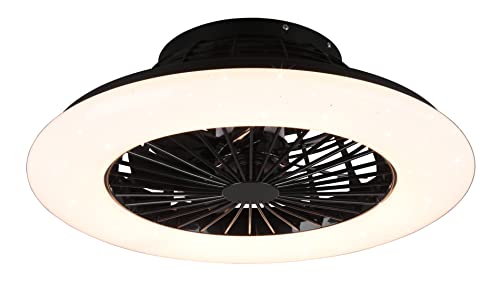 Reality Leuchten LED Deckenleuchten-Ventilator Stralsund R62522132, Kunststoff Schwarz/Weiß, inkl. 26 Watt LED, Ventilator 40 Watt von RL LIVE YOUR LIGHT