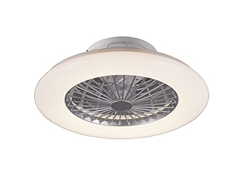 Reality Leuchten LED Deckenleuchten-Ventilator Stralsund R62522187, Kunststoff weiß/silberfarbig, inkl. 30 Watt LED, Ventilator 40 Watt von RL LIVE YOUR LIGHT