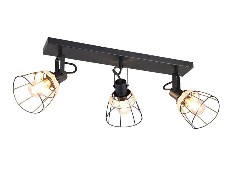 Reality Leuchten LED Deckenstrahler, Dimmfunktion, LED wechselbar, über Lichtschalter in 3 Stufen dimmbar, warmweiß, Decken-lampe Industrial Strahler Decke-nbeleuchtung Spot innen B: 62cm von Reality Leuchten