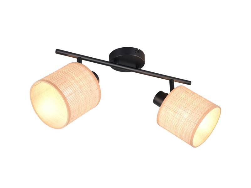 Reality Leuchten LED Deckenstrahler, Dimmfunktion, LED wechselbar, über Lichtschalter in 3 Stufen dimmbar, warmweiß, Deckenlampe Boho mit Lampenschirm geflochten für Treppenhaus, B: 42cm von Reality Leuchten