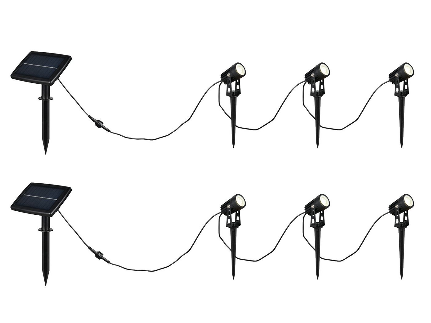 Reality Leuchten LED Gartenstrahler, Dimmfunktion auch per USB aufladbar, LED fest integriert, neutralweiß, 2er Set Solar-licht Garten-leuchten mit Erdspieß Wegbeleuchtung, 620cm Reality Leuchten LED Gartenstrahler, Dimmfunktion auch per USB aufladbar, LED fest integriert, neutralweiß, 2er Set Solar-licht Garten-leuchten mit Erdspieß Wegbeleuchtung, 620cm von Reality Leuchten