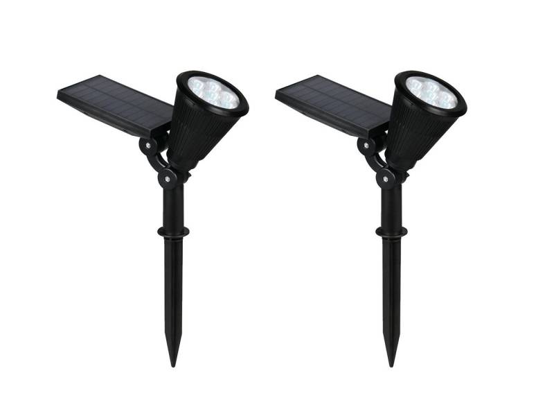 Reality Leuchten LED Gartenstrahler, mit RGB Farbwechsel, LED fest integriert, 2er Set Solar-licht Garten-leuchten mit Erdspieß Außenstrahler, H:36cm von Reality Leuchten