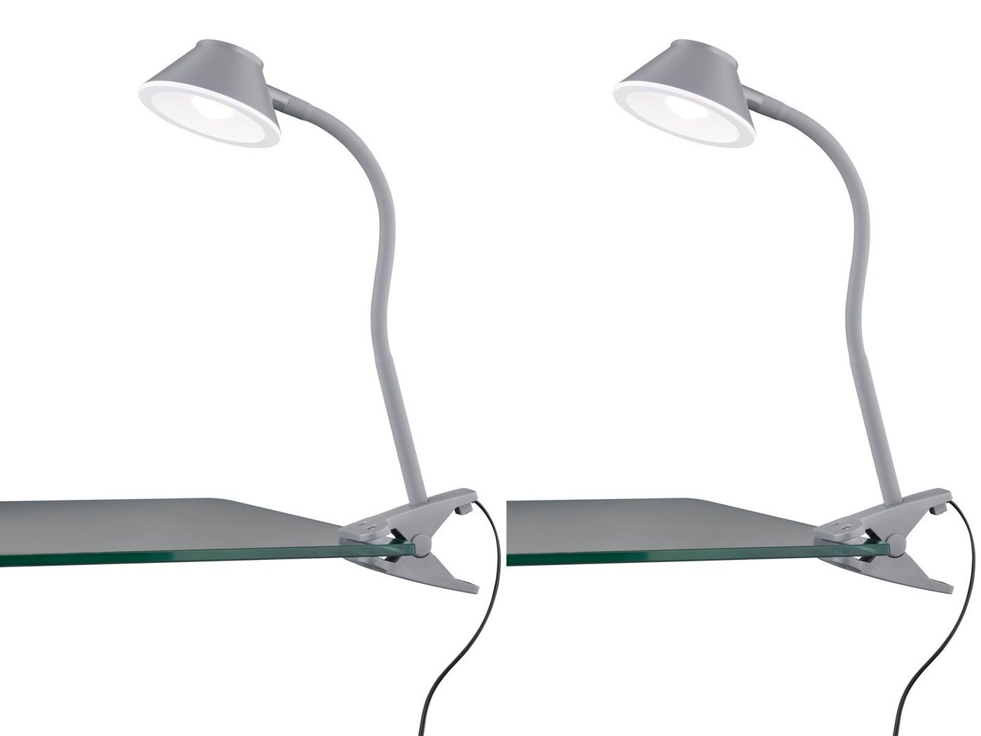 Reality Leuchten LED Klemmleuchte, LED fest integriert, Warmweiß, 2er Set Schreibtischlampe Nachttischlampe Leselampe Bett Höhe 26cm Reality Leuchten LED Klemmleuchte, LED fest integriert, Warmweiß, 2er Set Schreibtischlampe Nachttischlampe Leselampe Bett Höhe 26cm von Reality Leuchten