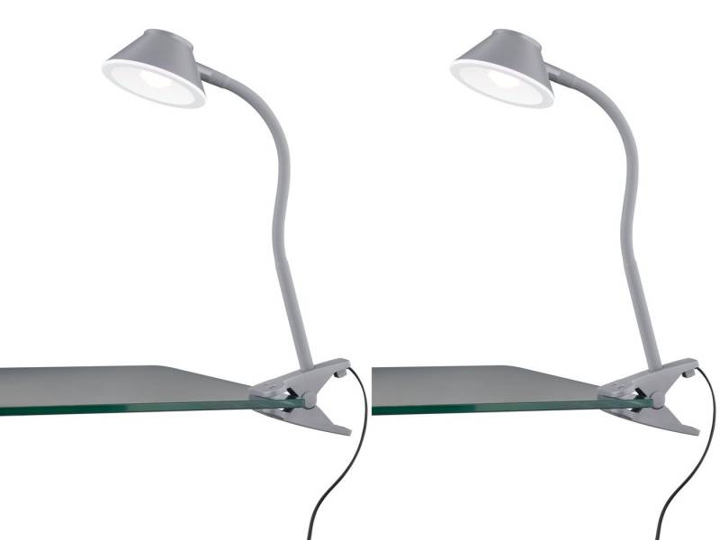 Reality Leuchten LED Klemmleuchte, LED fest integriert, Warmweiß, 2er Set Schreibtischlampe Nachttischlampe Leselampe Bett Höhe 26cm von Reality Leuchten