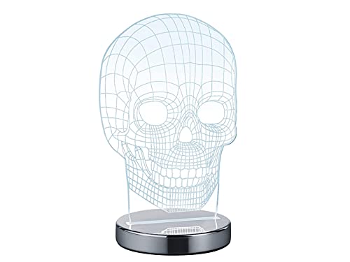 Reality Leuchten LED Tischleuchte R52461106 Skull, Metall Chorm, Acryl, inkl. 7 Watt LED, Chrom, 12 x 14,5 x 21,5 cm Reality Leuchten LED Tischleuchte R52461106 Skull, Metall Chorm, Acryl, inkl. 7 Watt LED, Chrom, 12 x 14,5 x 21,5 cm von RL LIVE YOUR LIGHT