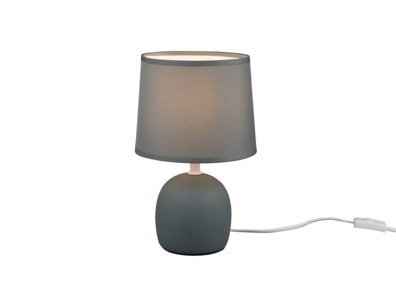 Reality Leuchten LED Nachttischlampe, Dimmfunktion, LED wechselbar, in 3 Stufen über Schalter dimmbar, Warmweiß, kleine Designklassiker mit Stoffschirm und Keramik-Fuß, Höhe 26cm von Reality Leuchten