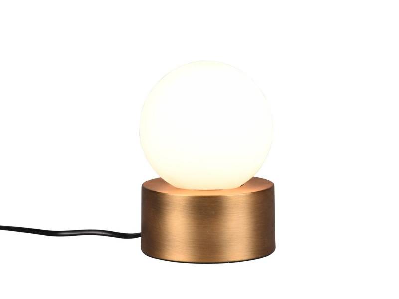 Reality Leuchten LED Nachttischlampe, Dimmfunktion, LED wechselbar, über touch in 3 Stufen dimmbar, warmweiß, kleine Retro Lampe mit Glas-Kugel Lampenschirm weiß, Höhe 17cm Reality Leuchten LED Nachttischlampe, Dimmfunktion, LED wechselbar, über touch in 3 Stufen dimmbar, warmweiß, kleine Retro Lampe mit Glas-Kugel Lampenschirm weiß, Höhe 17cm von Reality Leuchten