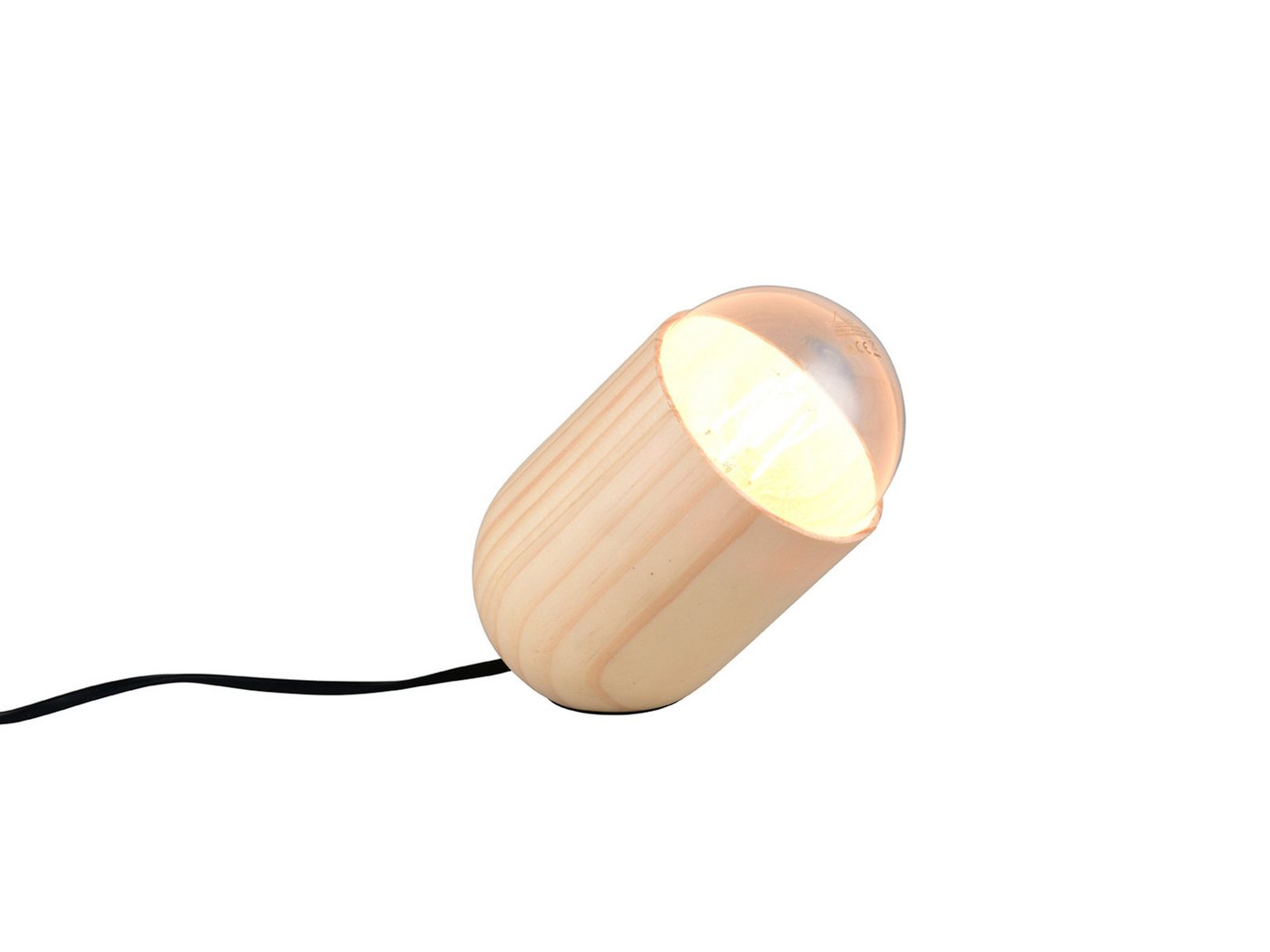Reality Leuchten LED Nachttischlampe, Dimmfunktion, LED wechselbar, warmweiß, Holz-lampe klein-e besondere Tischlampe skandinavisch, Höhe 13,5cm von Reality Leuchten