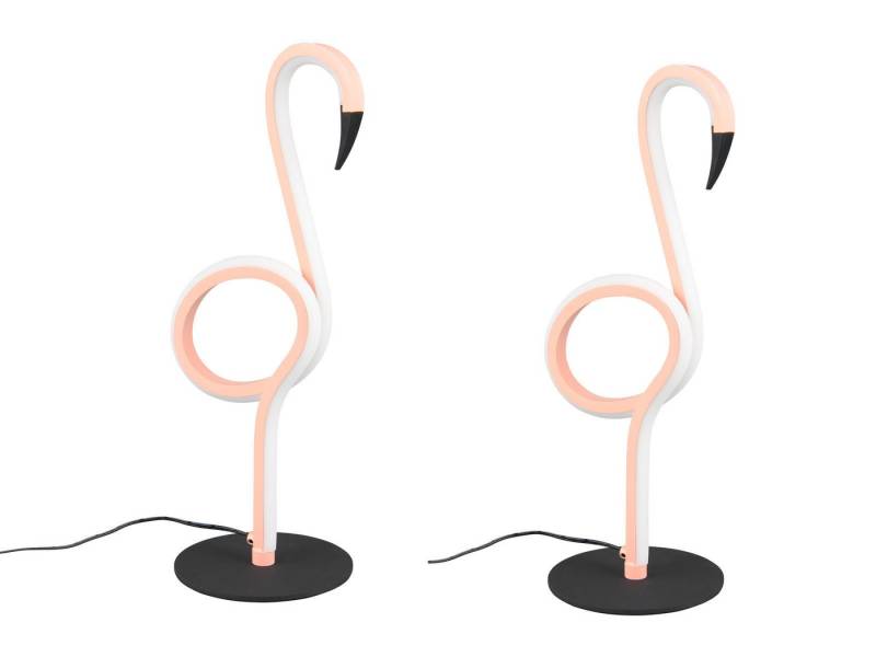 Reality Leuchten LED Nachttischlampe, LED fest integriert, Warmweiß, ausgefallene Designer Tisch Steh-Lampe Fensterbank, Flamingo Rosa 35cm von Reality Leuchten