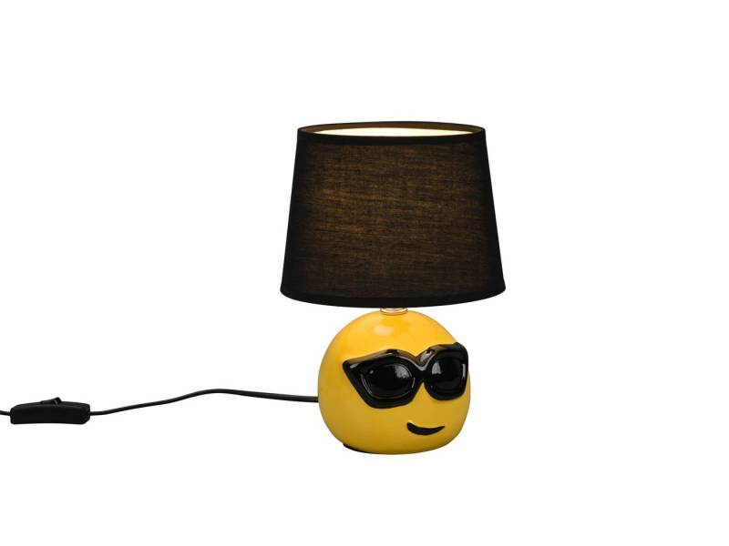 Reality Leuchten LED Nachttischlampe, LED wechselbar, warmweiß, kleine coole Kinderzimmer-lampe ausgefallen dimmbar Schwarz, Höhe 26cm von Reality Leuchten