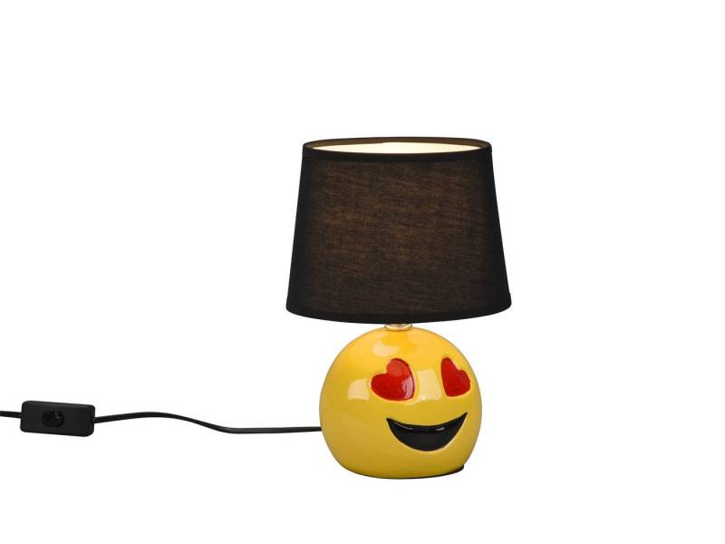 Reality Leuchten LED Nachttischlampe, LED wechselbar, warmweiß, kleine stylische Kinderzimmer-lampe ausgefallen dimmbar Schwarz H 26cm von Reality Leuchten