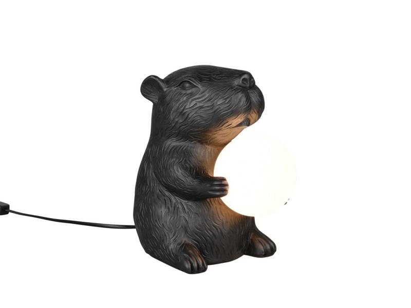 Reality Leuchten LED Nachttischlampe Capybara Lampe mit Kugel, Höhe 25cm, Dimmfunktion, LED wechselbar, warmweiß, besondere kleine Tierlampe lustige Tischlampe für Jugendzimmer Schwarz Reality Leuchten LED Nachttischlampe Capybara Lampe mit Kugel, Höhe 25cm, Dimmfunktion, LED wechselbar, warmweiß, besondere kleine Tierlampe lustige Tischlampe für Jugendzimmer Schwarz von Reality Leuchten