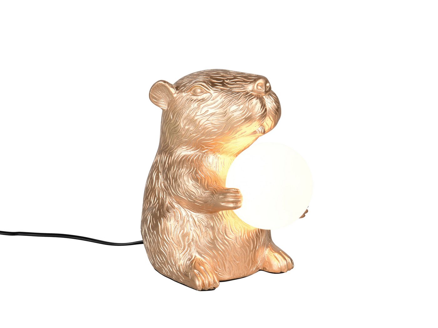 Reality Leuchten LED Nachttischlampe Capybara Lampe mit Kugel, Höhe 25cm, Dimmfunktion, LED wechselbar, warmweiß, besondere kleine Tierlampe witzige Tischlampe für Jugendzimmer Gold Reality Leuchten LED Nachttischlampe Capybara Lampe mit Kugel, Höhe 25cm, Dimmfunktion, LED wechselbar, warmweiß, besondere kleine Tierlampe witzige Tischlampe für Jugendzimmer Gold von Reality Leuchten