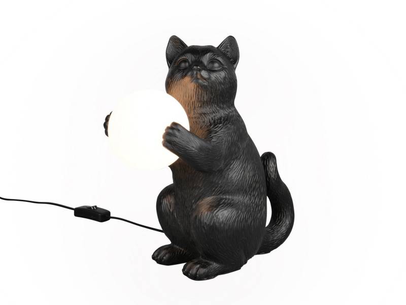 Reality Leuchten LED Nachttischlampe Katzenlampe mit Kugel, Höhe 30cm, Dimmfunktion, LED wechselbar, warmweiß, besondere außergewöhnlich-e Tischlampe ausgefallen-e Tierlampe Schwarz Reality Leuchten LED Nachttischlampe Katzenlampe mit Kugel, Höhe 30cm, Dimmfunktion, LED wechselbar, warmweiß, besondere außergewöhnlich-e Tischlampe ausgefallen-e Tierlampe Schwarz von Reality Leuchten