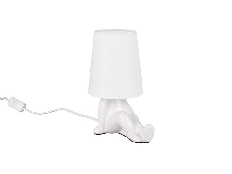 Reality Leuchten LED Nachttischlampe Keramik-Fuß mit Stoffschirm, Höhe 24,5cm, Leuchtmittel dimmbar, LED wechselbar, Warmweiß, klein-e ausgefallen-e Designer Tischlampe mit E14 Leuchtmittel Reality Leuchten LED Nachttischlampe Keramik-Fuß mit Stoffschirm, Höhe 24,5cm, Leuchtmittel dimmbar, LED wechselbar, Warmweiß, klein-e ausgefallen-e Designer Tischlampe mit E14 Leuchtmittel von Reality Leuchten