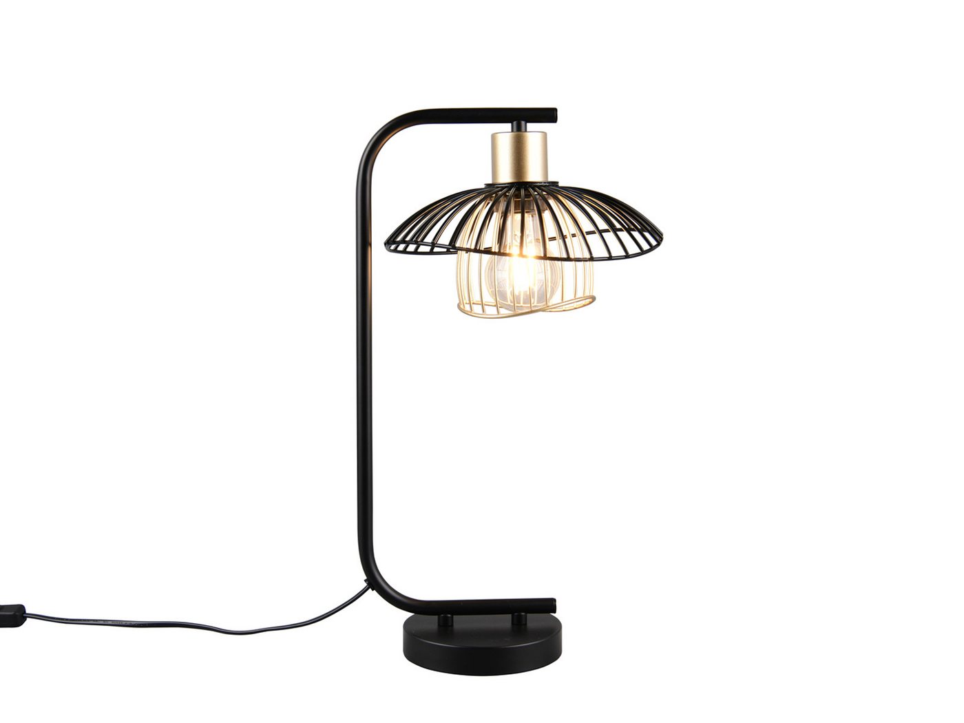 Reality Leuchten LED Nachttischlampe mit Gitter Lampenschirm Metall Höhe 44cm, Dimmfunktion, LED wechselbar, warmweiß, groß-e ausgefallen-e Designer Tischlampe besondere Tischleuchte-n von Reality Leuchten