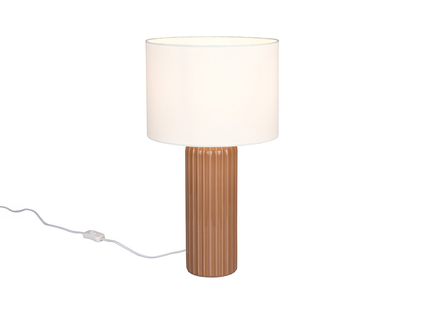 Reality Leuchten LED Nachttischlampe mit Keramikfuß & Stoffschirm, Höhe 51cm, Dimmfunktion, LED wechselbar, Warmweiß, große Designklassiker Tischlampe inkl. dimmbarem Leuchtmittel Reality Leuchten LED Nachttischlampe mit Keramikfuß & Stoffschirm, Höhe 51cm, Dimmfunktion, LED wechselbar, Warmweiß, große Designklassiker Tischlampe inkl. dimmbarem Leuchtmittel von Reality Leuchten