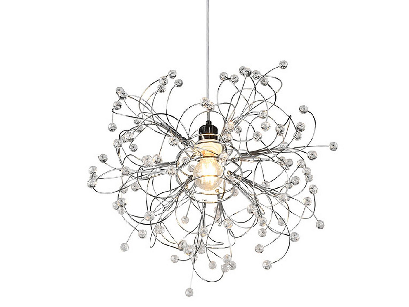 Reality Leuchten LED Pendelleuchte, Dimmfunktion, LED wechselbar, in 3 Stufen dimmbar über Lichtschalter, warmweiß, Designer Kristall Kugel-Lampe ausgefallen hängend Esstisch groß Ø52cm von Reality Leuchten