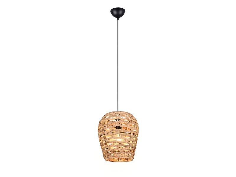 Reality Leuchten LED Pendelleuchte, Dimmfunktion, LED wechselbar, über Lichtschalter in 3 Stufen dimmbar, warmweiß, klein-e Korb-lampe hängend Seegras Lampenschirm geflochten, Ø 29cm von Reality Leuchten