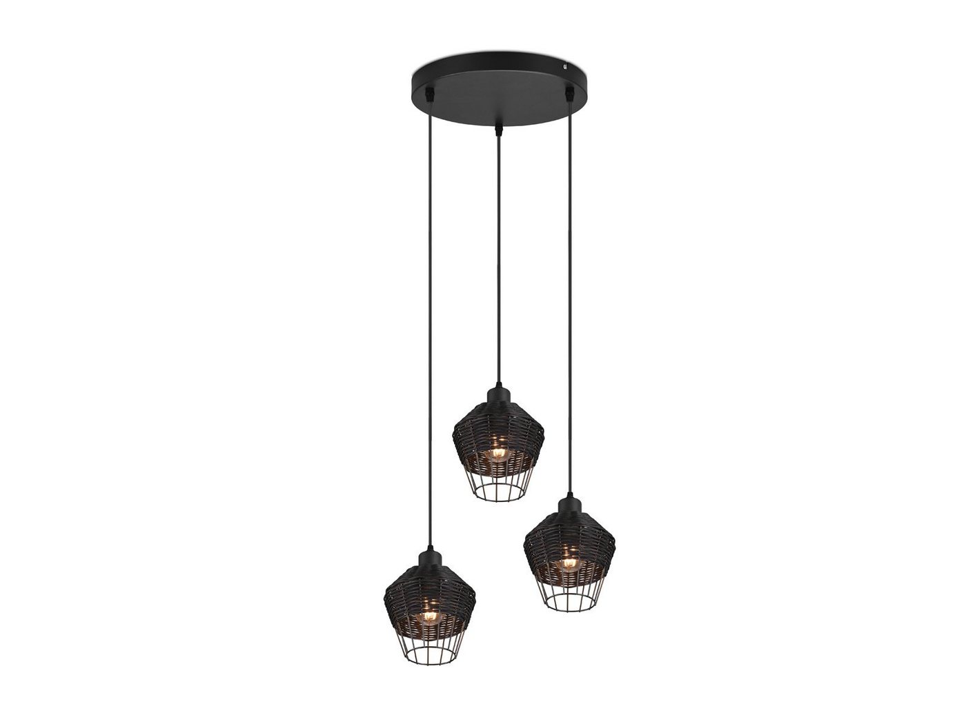 Reality Leuchten LED Pendelleuchte, Dimmfunktion, LED wechselbar, warmweiß, Dreiflammig über Kochinsel hängend Boho Lampenschirm Rattan Ø 41cm Reality Leuchten LED Pendelleuchte, Dimmfunktion, LED wechselbar, warmweiß, Dreiflammig über Kochinsel hängend Boho Lampenschirm Rattan Ø 41cm von Reality Leuchten