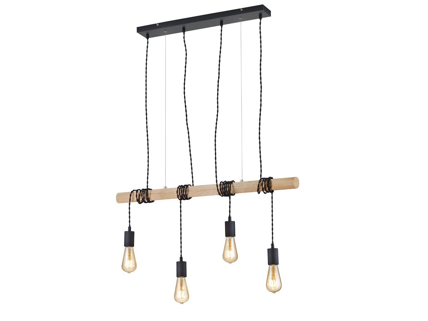 Reality Leuchten LED Pendelleuchte, LED wechselbar, Warmweiß, ausgefallene Lampe für Esstisch Holz-balken mehrflammig Breite 85cm Reality Leuchten LED Pendelleuchte, LED wechselbar, Warmweiß, ausgefallene Lampe für Esstisch Holz-balken mehrflammig Breite 85cm von Reality Leuchten