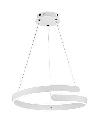 Reality Leuchten LED Pendelleuchte Parma R37071131, Metall Weiß matt, inkl. 37 Watt LED, Switch Dimmer von RL LIVE YOUR LIGHT