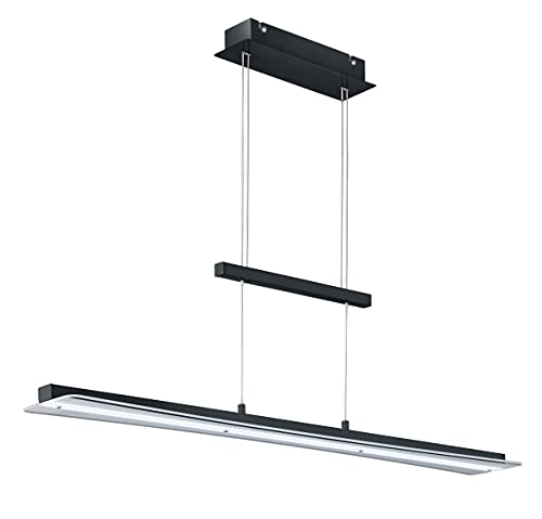 Reality Leuchten LED Pendelleuchte Smash R32421132, Metall Schwarz matt, Glas weiß satniert oder klar, inkl. 18 Watt LED, 4 fach Touch von RL LIVE YOUR LIGHT